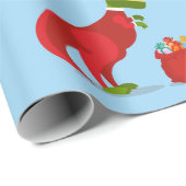 Wrackpapier DINOSAUR AS SANTA Geschenkpapier (Rolleneckpunkt)