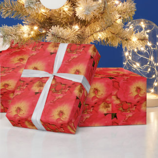 Wrackpapier für die Sommerzeit-Rote Rosen Geschenkpapier