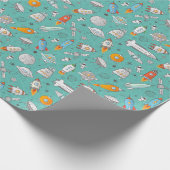 Wrackpapier für Weltraumraketen Geschenkpapier (Ecke)