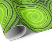 Wrackpapier, grünes Spiralmuster Geschenkpapier (Rolleneckpunkt)