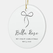 Wrackvoll mit Liebe Black Bow erste Weihnachtsfeie Keramik Ornament (Links)
