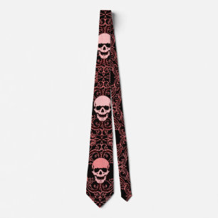 Wraithe Vintage Rot Gothic Schädel Herren- Krawatte
