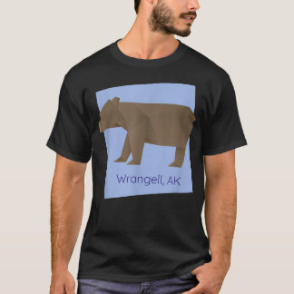 Wrangell AK Brown Origami Bear Abstrakt Geometrica T-Shirt