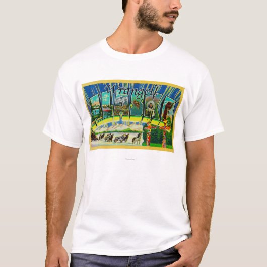 Wrangell, Alaska - große Buchstabe-Szenen T-Shirt (Vorderseite)
