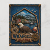 Wrangell Alaska Postkarte Vintage Reise (Vorderseite)