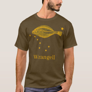 Wrangell Alaska Staatsflagge Haalibut Fischen T-Shirt