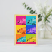 Wrangell Postkarte Alaska Lachs Vintage (Stehend Vorderseite)