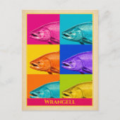Wrangell Postkarte Alaska Lachs Vintage (Vorderseite)