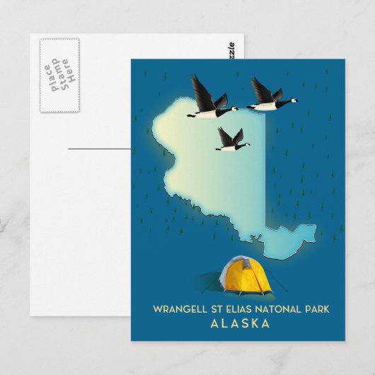 wrangell st elias Alaska Karte (Vorne/Hinten)