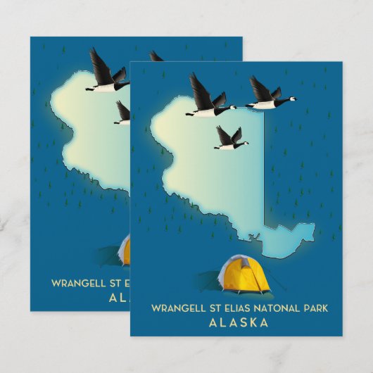 wrangell st elias Alaska Karte (Vorne/Hinten)