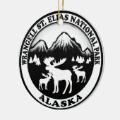 Wrangell St. Elias Nat Park Alaska Elche Kreis Keramikornament (Links)