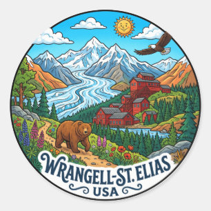 Wrangell–St. Elias National Park and Preserve USA Runder Aufkleber
