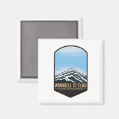 Wrangell st elias national park emblem patch logo magnet (Vorderseite/Rückseite)