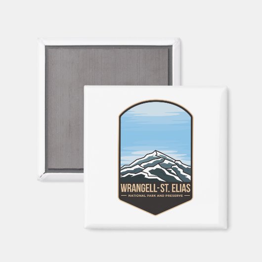 Wrangell st elias national park emblem patch logo magnet (Vorderseite/Rückseite)