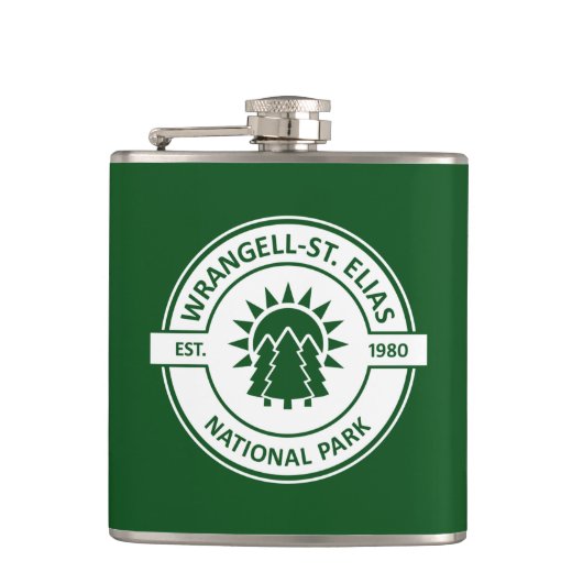 Wrangell-St. Elias National Park Sun Trees Flachmann (Vorderseite)