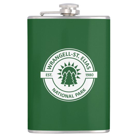 Wrangell-St. Elias National Park Sun Trees Flachmann (Vorderseite)