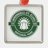 Wrangell-St. Elias National Park Sun Trees Ornament Aus Metall (Vorne)