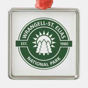 Wrangell-St. Elias National Park Sun Trees Ornament Aus Metall