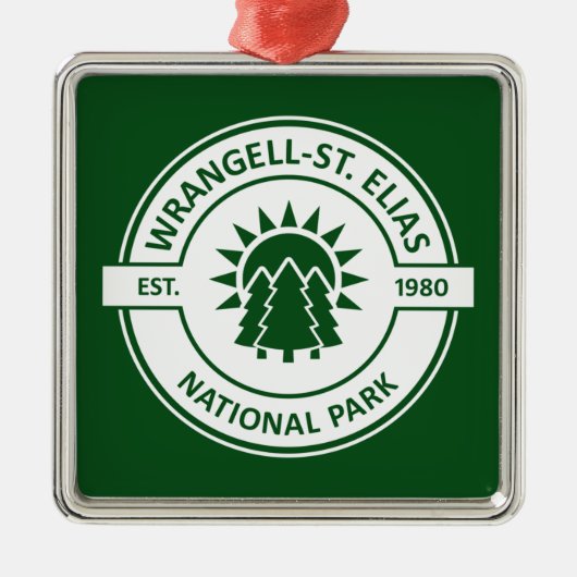 Wrangell-St. Elias National Park Sun Trees Ornament Aus Metall (Vorne)