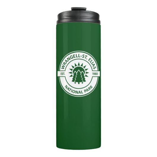Wrangell-St. Elias National Park Sun Trees Thermosbecher (Vorderseite)