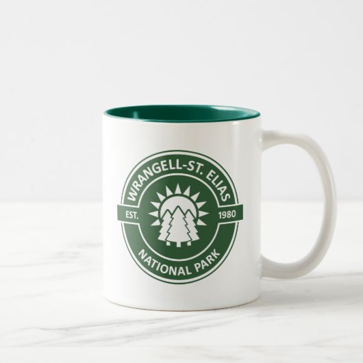 Wrangell-St. Elias National Park Sun Trees Zweifarbige Tasse (Rechts)