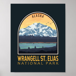 Wrangell St Elias National Park Vintage-Emblem Poster