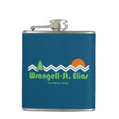 Wrangell-St Elias National Retro Flachmann (Vorderseite)