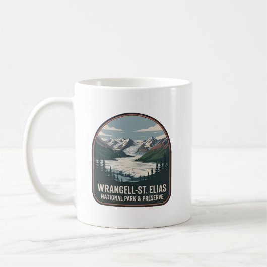 Wrangell–St. Elias Nationalpark-Abzeichen Kaffeetasse (Links)
