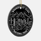 Wrangell St Elias Nationalpark Alaska Monoline Keramik Ornament (Rechts)