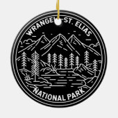Wrangell St Elias Nationalpark Alaska Monoline Keramik Ornament (Hinten)