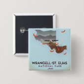 Wrangell-St. Elias Nationalpark Alaska Plakat Button (Vorne & Hinten)