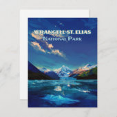 Wrangell St. Elias Nationalpark Alaska Retro Card (Vorne/Hinten)