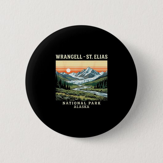 Wrangell-st elias nationalpark alaska vintage button (Vorderseite)