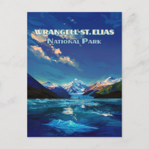 Wrangell St. Elias Nationalpark Alaska Vintage Postkarte