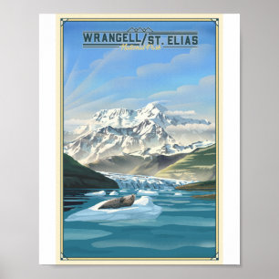 Wrangell St. Elias Nationalpark Litho Kunstwerk Poster