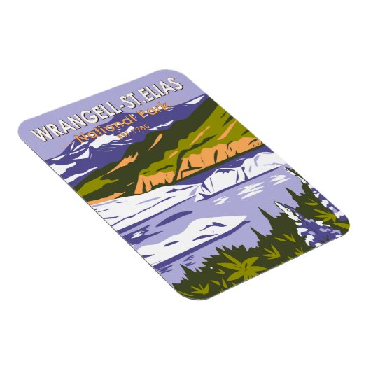 Wrangell St Elias Nationalpark Nizina Lago Alaska Magnet (Rechte Seite)