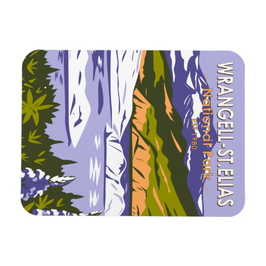 Wrangell St Elias Nationalpark Nizina Lago Alaska Magnet (Horizontal)