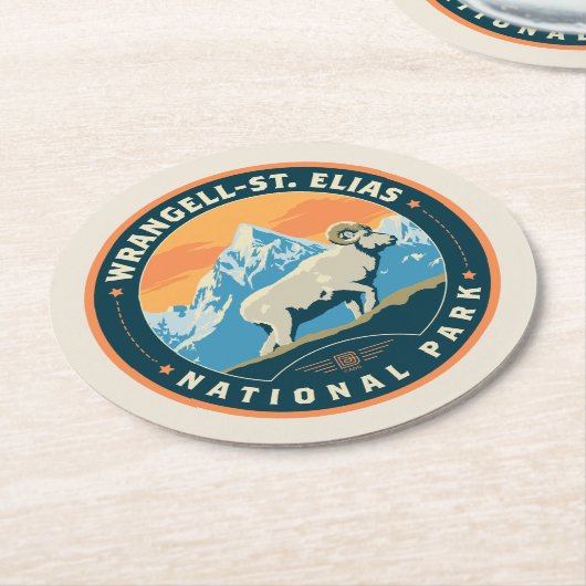 Wrangell-St Elias-Nationalpark Runder Pappuntersetzer (Angewinkelt)