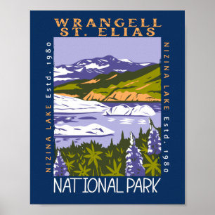 Wrangell St Elias Nationalpark Vintag gefährdet Poster