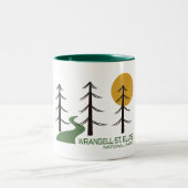 Wrangell-St. Elias Nationalparkplatz Zweifarbige Tasse (Mittel)
