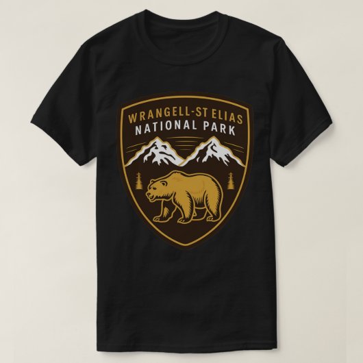 WrangellSt Elias Nationalpark Bärenemblem T-Rock T-Shirt (Design vorne)