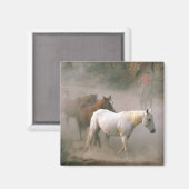 Wrangler mit Pferden Magnet (Vorderseite/Rückseite)