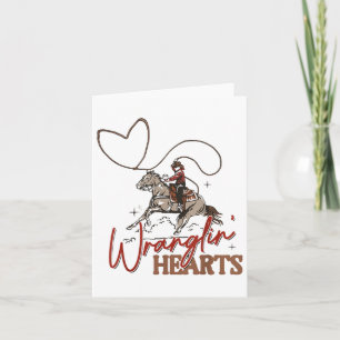 Wranglin Hearts Cowboy Western Valentins  Karte