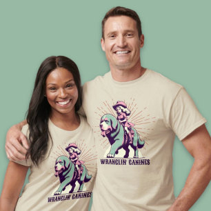 Wranglin-Hunde Funny Cowgirl für Hundefreunde T-Shirt