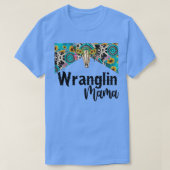 Wranglin Mama Boho Sunflower Turquoise Bull Skull T-Shirt (Design vorne)