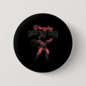 Wrangling Christmas Cheer Funny Cowboy Santa Weste Button (Vorderseite)