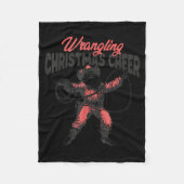 Wrangling Christmas Cheer Funny Cowboy Santa Weste Fleecedecke (Vorderseite)