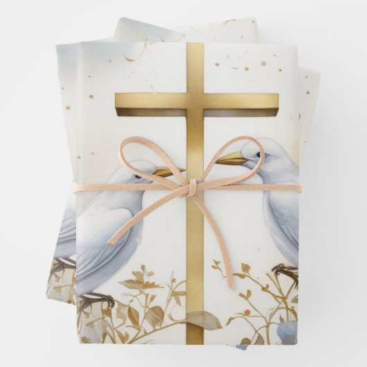 Wrap des Heiligen Geistes, Taube und Kreuz Geschenkpapier Set (Beispiel)