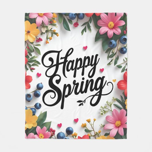 Wrap dich in Joy ein: Happy Spring Fleecedecke (Vorderseite)