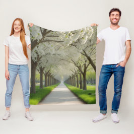 "Wrap dich selbst in Blossom - Weißer Bogen Blüte Fleecedecke
